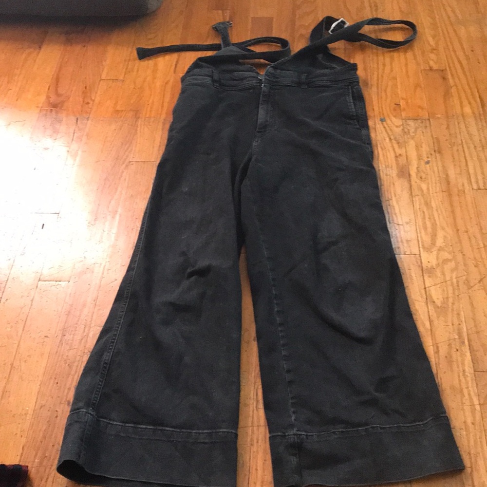 Free people black overalls size 8